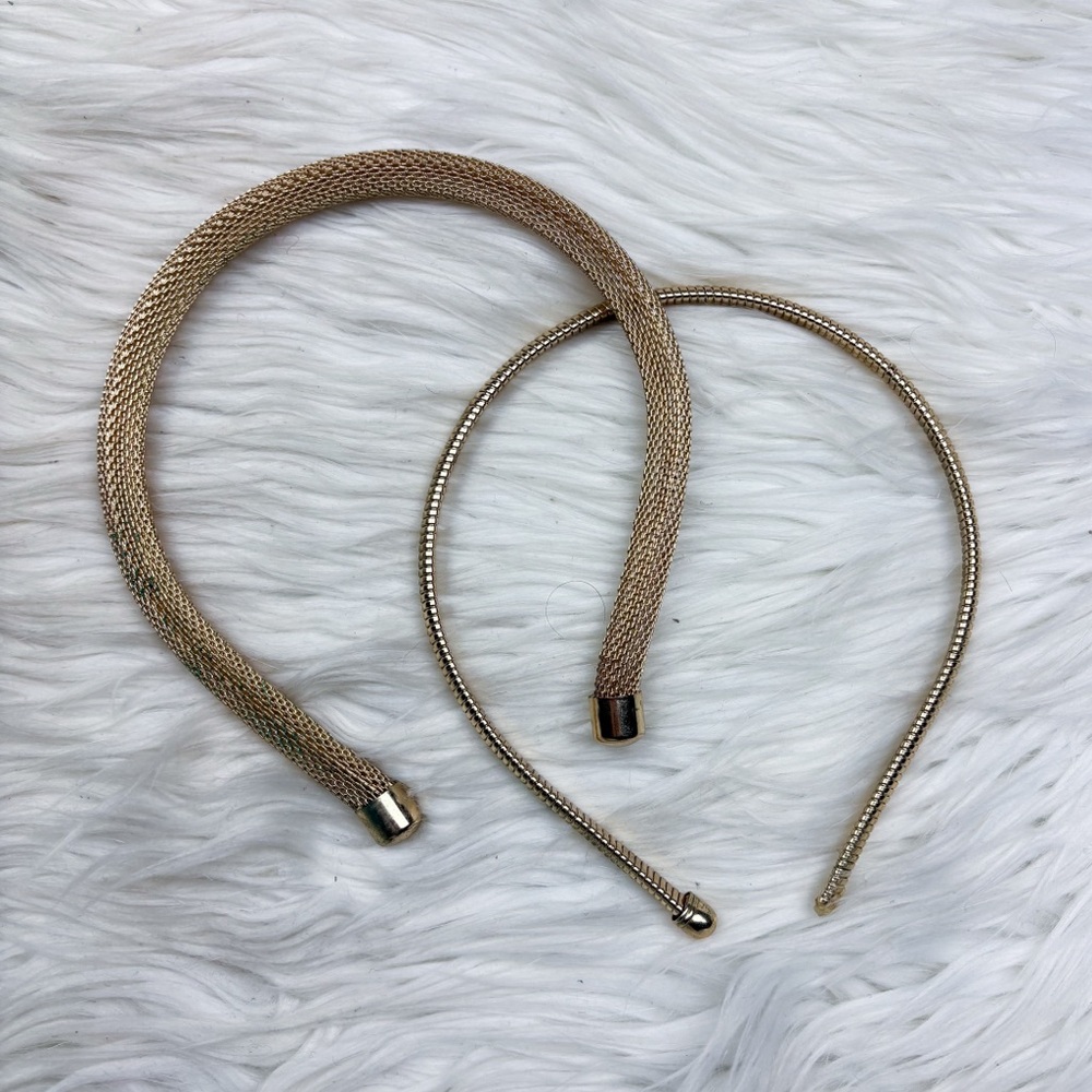 Anthropologie Gold Headband Set Lot Bundle 2 Hair Accessories